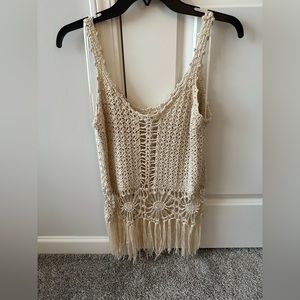 Entro Cream Crochet Top Never Worn